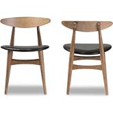 Edna 5 Peice Dining Set in Black Leatherette & Oak Finish